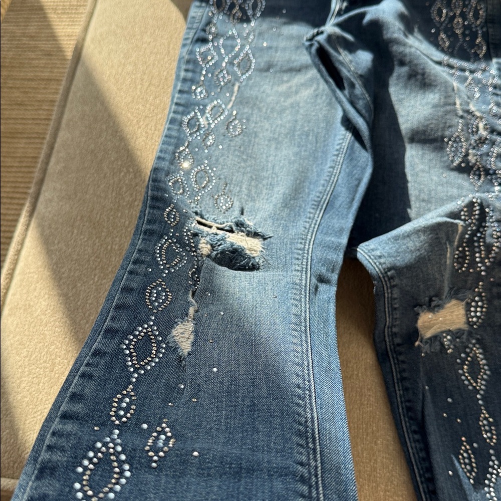 Golden Point Stretch Jeans – Size XS – Made in Italy – Shiny Finish - Picture 7 of 12